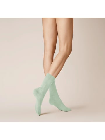 Kunert Socken Liz druckfreier Bund in dusty mint