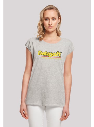 F4NT4STIC T-Shirt Retro Gaming Datasoft Logo gelb in grau meliert