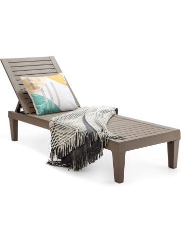 COSTWAY Sonnenliege 190 cm verstellbar in Braun