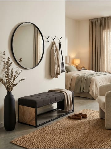 KADIMA DESIGN Sitzbank | Stoff, 105x40x40cm, Schwarz, Modern