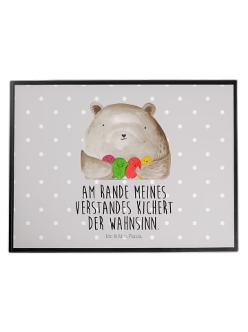Mr. & Mrs. Panda Schreibunterlage Bär Gefühl mit Spruch in Grau Pastell