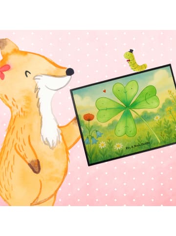 Mr. & Mrs. Panda tischmatte Blume Kleeblatt Design ohne Spruch in Weiß