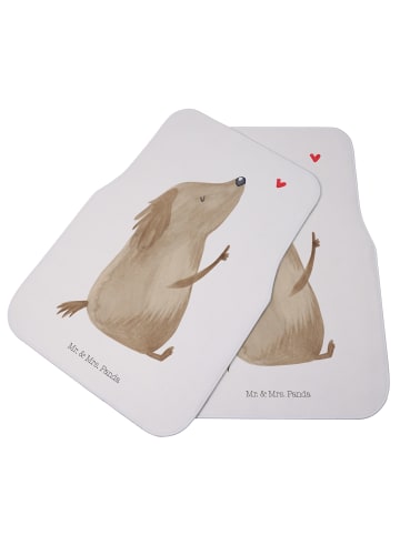 Mr. & Mrs. Panda Auto Fußmatte Hund Liebe ohne Spruch in Weiß
