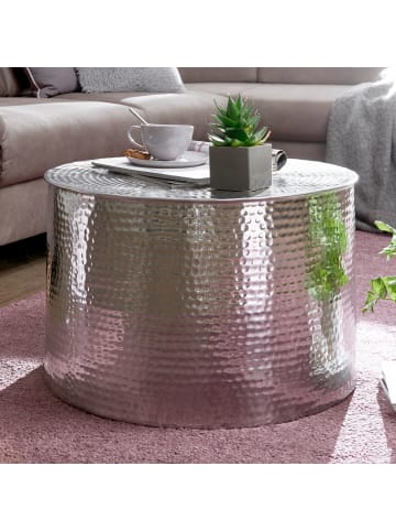 KADIMA DESIGN Couchtisch Rund | Orient-Style, Ø61cm, Silber-Finish in Silber