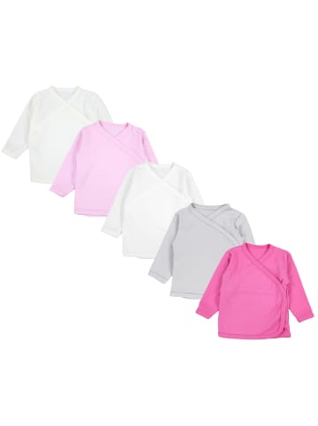 TupTam 5er- Set Wickelshirts in rosa/gelb