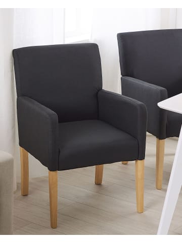 Beliani Esszimmerstuhl ROCKEFELLER in Schwarz/Braun - (W) 58 x (H) 89 x (L) 60 cm