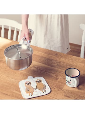 Mr. & Mrs. Panda Topfuntersetzer Faultier Pärchen ohne Spruch in Weiß