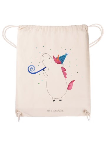 Mr. & Mrs. Panda Jutebeutel Einhorn Party ohne Spruch in Creme