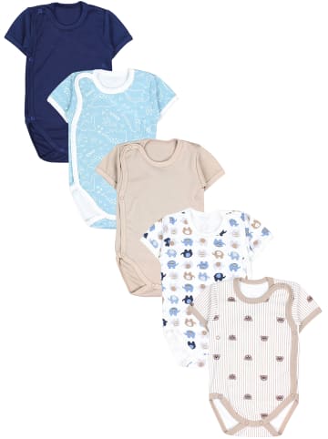 TupTam Baby Jungen Kurzarm Wickelbody 5er Set in beige Modell 3