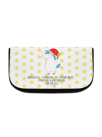 Mr. & Mrs. Panda Kulturbeutel Einhorn Weihnachtsmann mit Spruch in Weiß