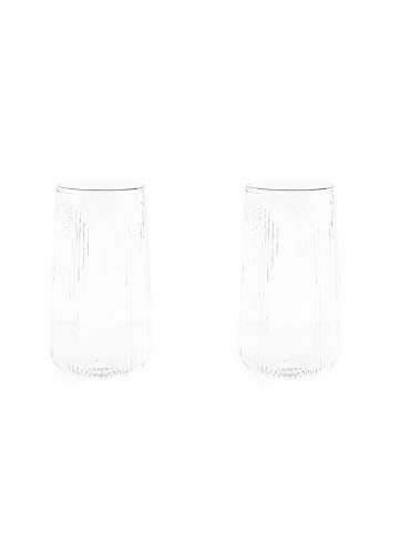 Mulex Glas Set Stripe Riffel Longdrink-Glas in Transparent