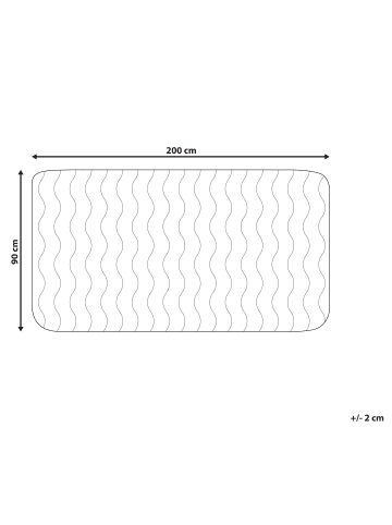 Beliani Topper RUEN in Weiß - (W) 90 x (H) 1 x (L) 200 cm