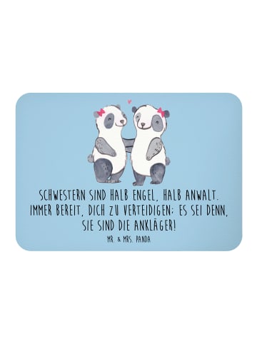 Mr. & Mrs. Panda Magnet Schwesternwunder mit Spruch in Blau Pastell