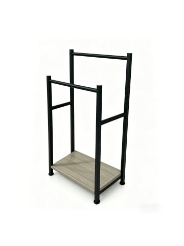 relaxdays Handtuchständer in Schwarz/ Grau - (B)42 x (H)80 x (T)24 cm
