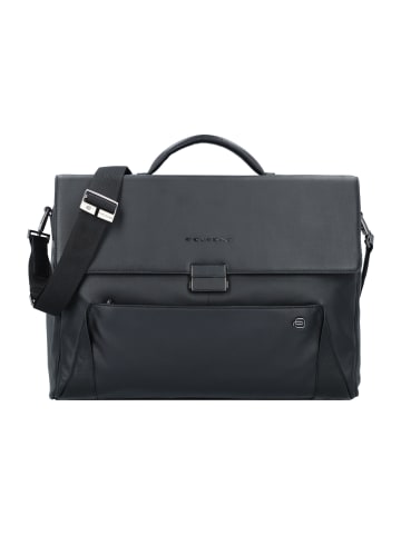 Piquadro Pan Aktentasche Leder 42 cm Laptopfach in black