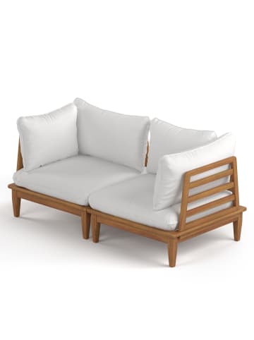 home24 Loungesofa Livaro 2-teilig in Akazie Braun / Creme