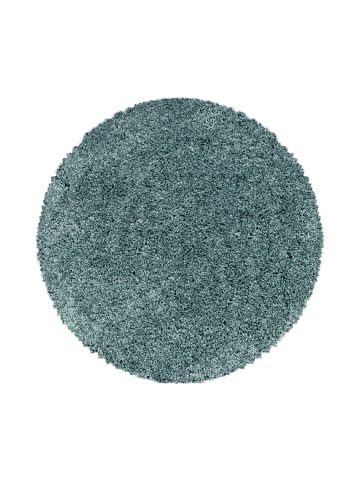 KADIMA DESIGN Teppich Hochflor Shaggy Waschbar Einfarbig SPREE Strapazierfähig in Türkis