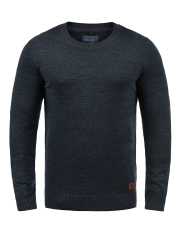 BLEND Strickpullover BHLars 20703347ME Strickpulli mit aufgestickten Ellenbogenpatches in Blau