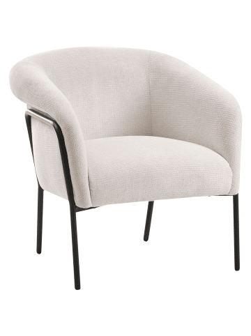 Beliani Sessel KROSSEN in Beige/Schwarz - (W) 68 x (H) 73 x (L) 64 cm