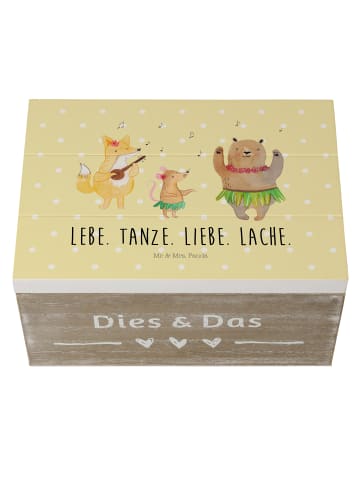 Mr. & Mrs. Panda Geschenkbox Waldtiere Aloha mit Spruch in Gelb Pastell