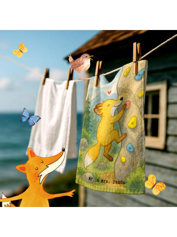 Mr. & Mrs. Panda Gästehandtücher Fuchs Bouldern Design ohne Spruch in Weiß