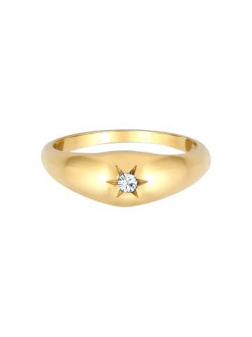 Elli Ring 925 Sterling Silber Astro, Siegelring, Sterne, Stern in Gold