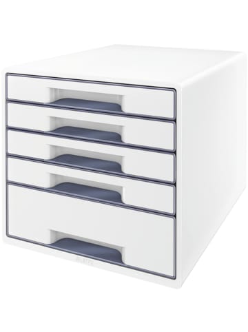 Leitz Schubladenbox Wow Cube 5 Schubladen PS perlweiß/grau
