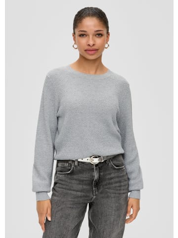 QS Strickpullover in 9400_grau meliert