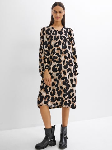 WITT WEIDEN Viskose-Kleid in champagner-schwarz-bedruckt