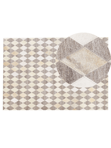 Beliani Patchwork SESLICE in Beige/Braun - (W) 140 x (H) 1 x (L) 200 cm