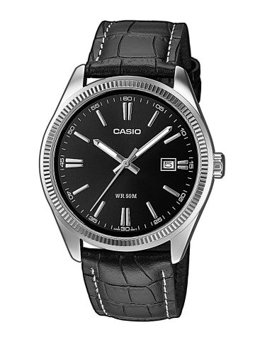 Casio Herrenuhr Lederband Schwarz