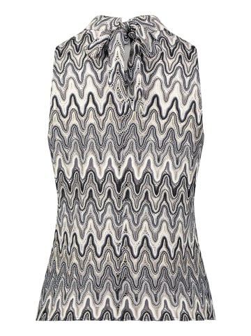 Betty Barclay Crop-Top mit Stehkragen in Weiß/Schwarz