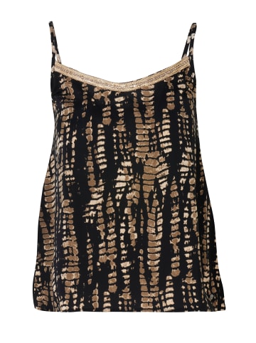 KOROSHI TIE DYE PRINT CAMISOLE BLOUSE in SCHWARZ