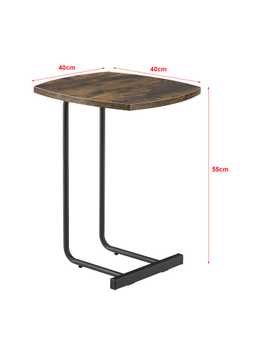 en.casa Beistelltisch Kjellerup in Braun (H)55cm (B)40cm (T)40cm