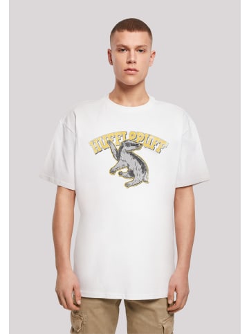 F4NT4STIC Heavy Oversize T-Shirt Harry Potter Hufflepuff Sport Emblem in weiß