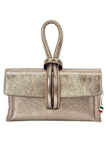 Florence Florence Abendtasche, Umhängetasche Leder bronze, braun ca. 23cm