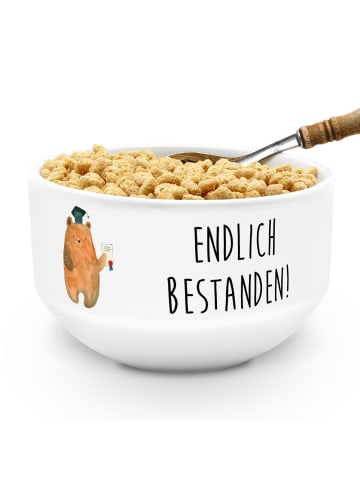 Mr. & Mrs. Panda Dessertschale Bär Prüfung mit Spruch in Weiß