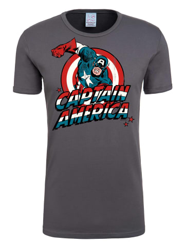 Logoshirt T-Shirt Captain America in grau