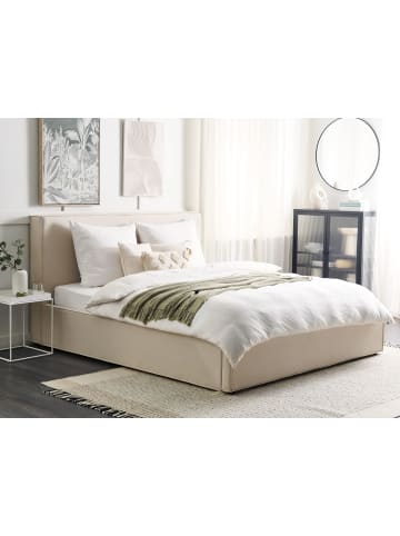 Beliani Doppelbett MOISSAC in Beige/Schwarz - (W) 197 x (H) 108 x (L) 224 cm