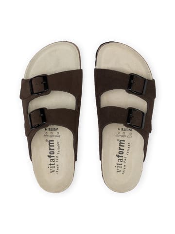 VITAFORM Veloursleder Pantoletten in braun