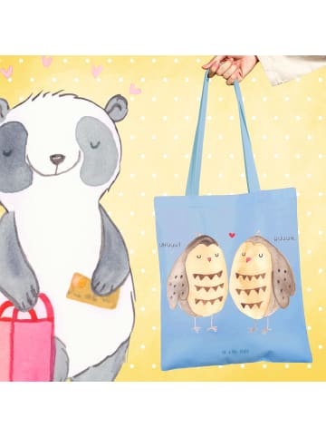 Mr. & Mrs. Panda Tragetasche Eulen Liebe ohne Spruch in Sky Blue