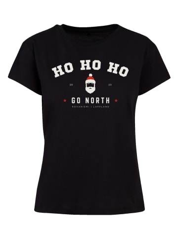 F4NT4STIC Ladies Box Tee Ho Ho Ho Santa Claus Weihnachten in schwarz