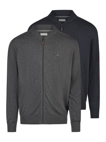 Redmond Strickjacke Basic in Dunkelgrau / dunkelblau