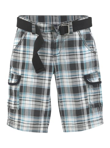 Kidsworld Shorts in anthrazit-türkis-kariert