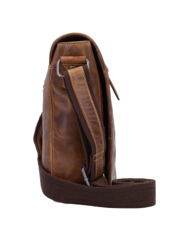 Greenburry Vintage Cafe-Racer Umhängetasche Leder 23 cm in braun