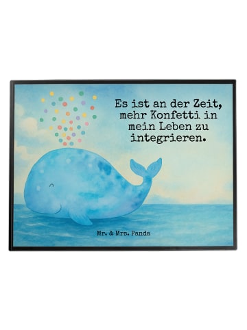 Mr. & Mrs. Panda Schreibtischunterlage Wal Konfetti Design mit S... in Weiß