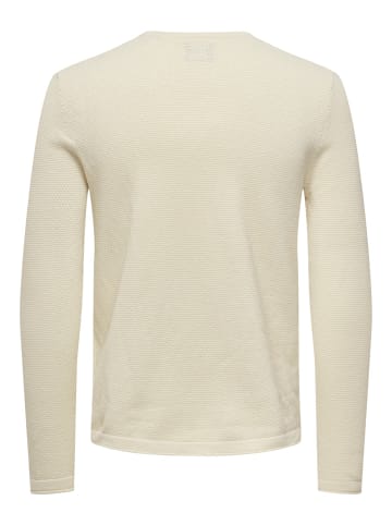 Only&Sons Dünner Langarm Strickpullover Rundhals Basic Sweater ONSPANTER in Creme