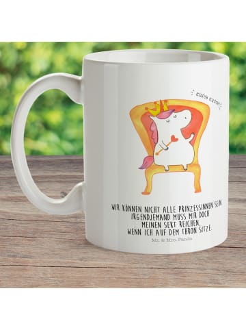 Mr. & Mrs. Panda Kaffeetasse Einhorn König mit Spruch in Weiß
