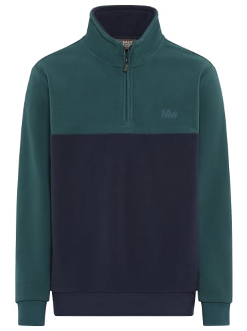 Man's World Fleecepullover in marine grün