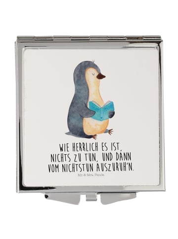 Mr. & Mrs. Panda Taschenspiegel Pinguin Buch mit Spruch in Weiß